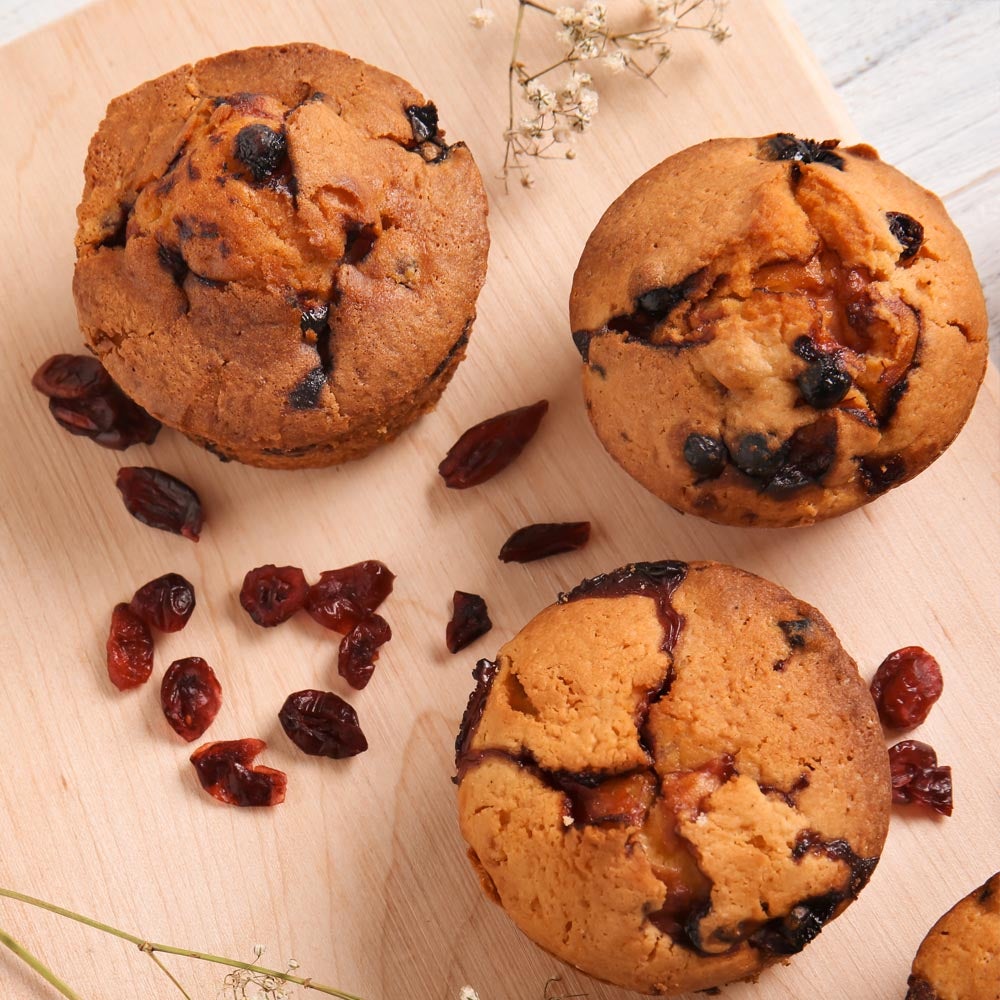 Muffins de canneberge de pomme