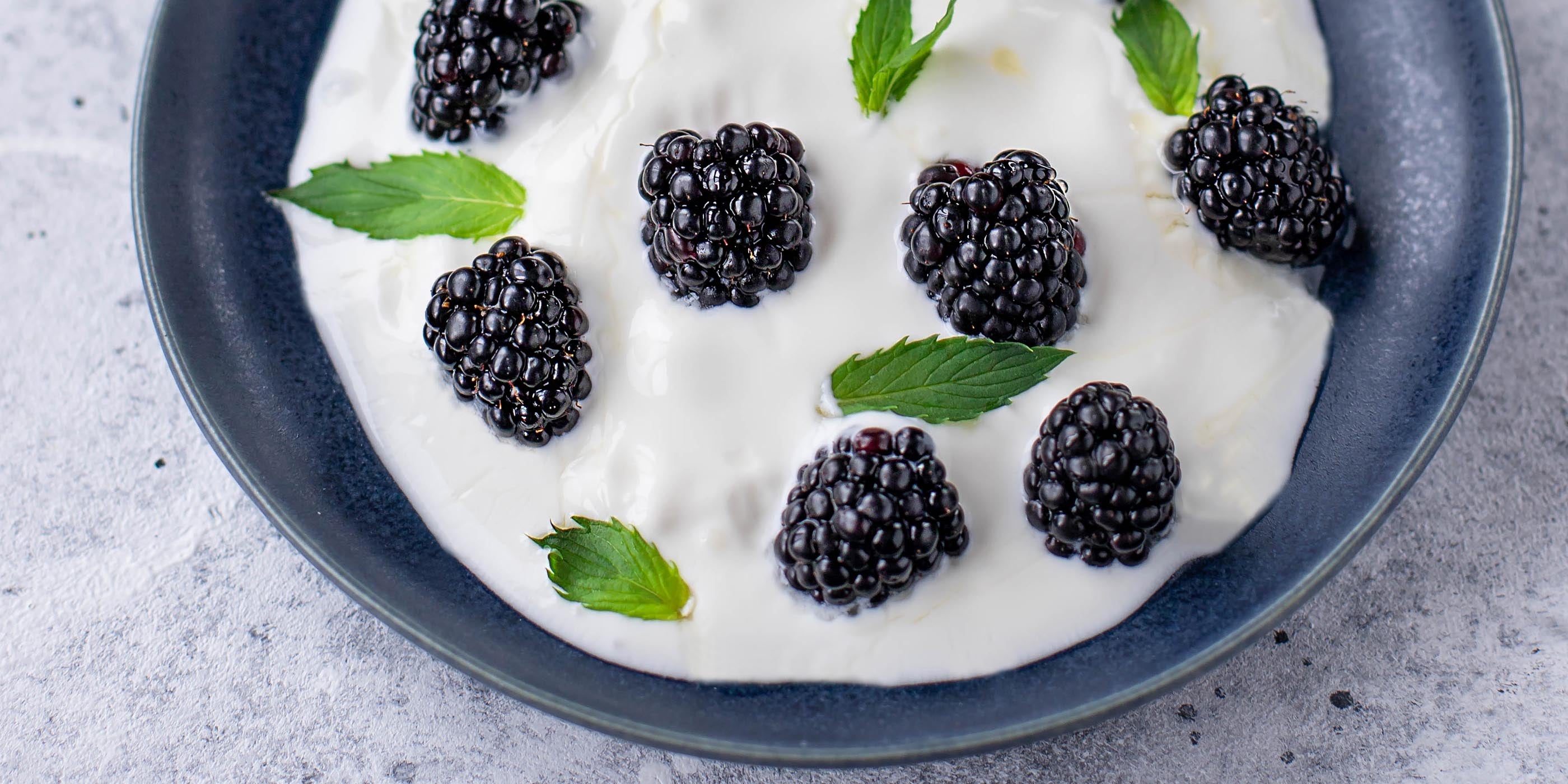 Blackberries with Lemon Poppy Seed Yogurt Sauce