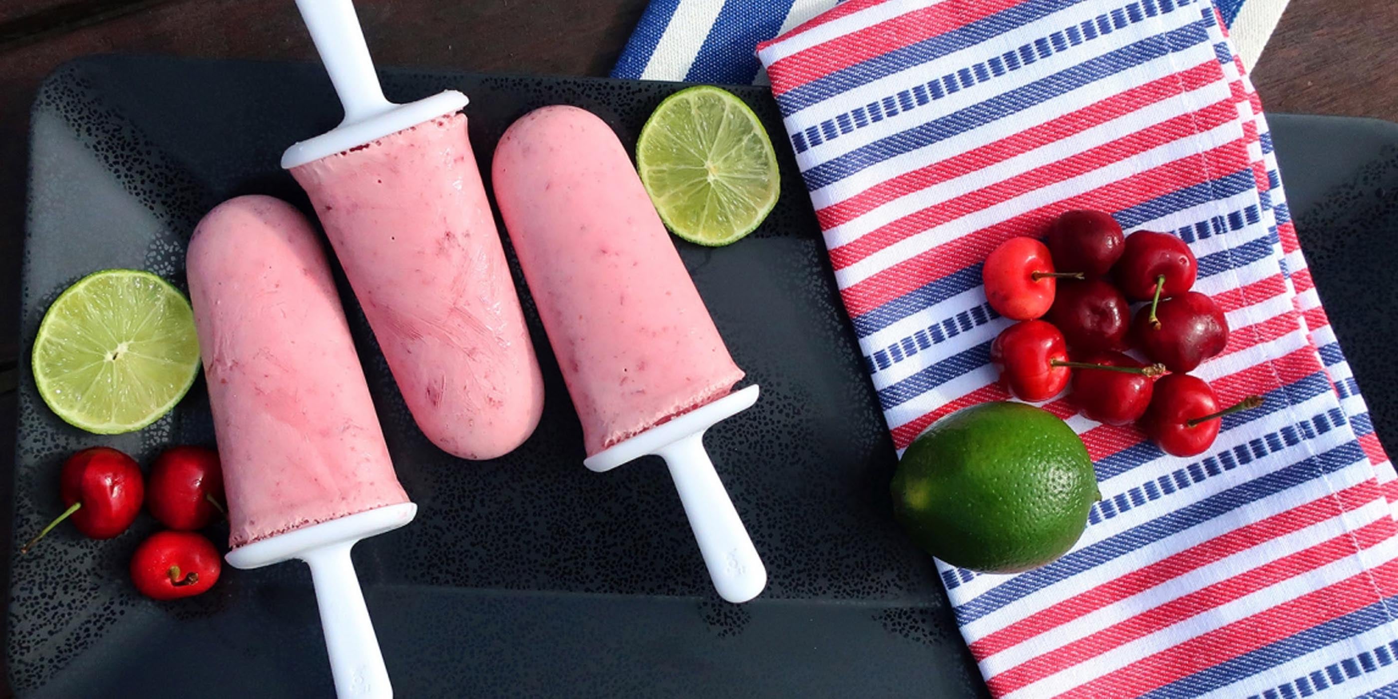 Cherry Lime Ice Pops