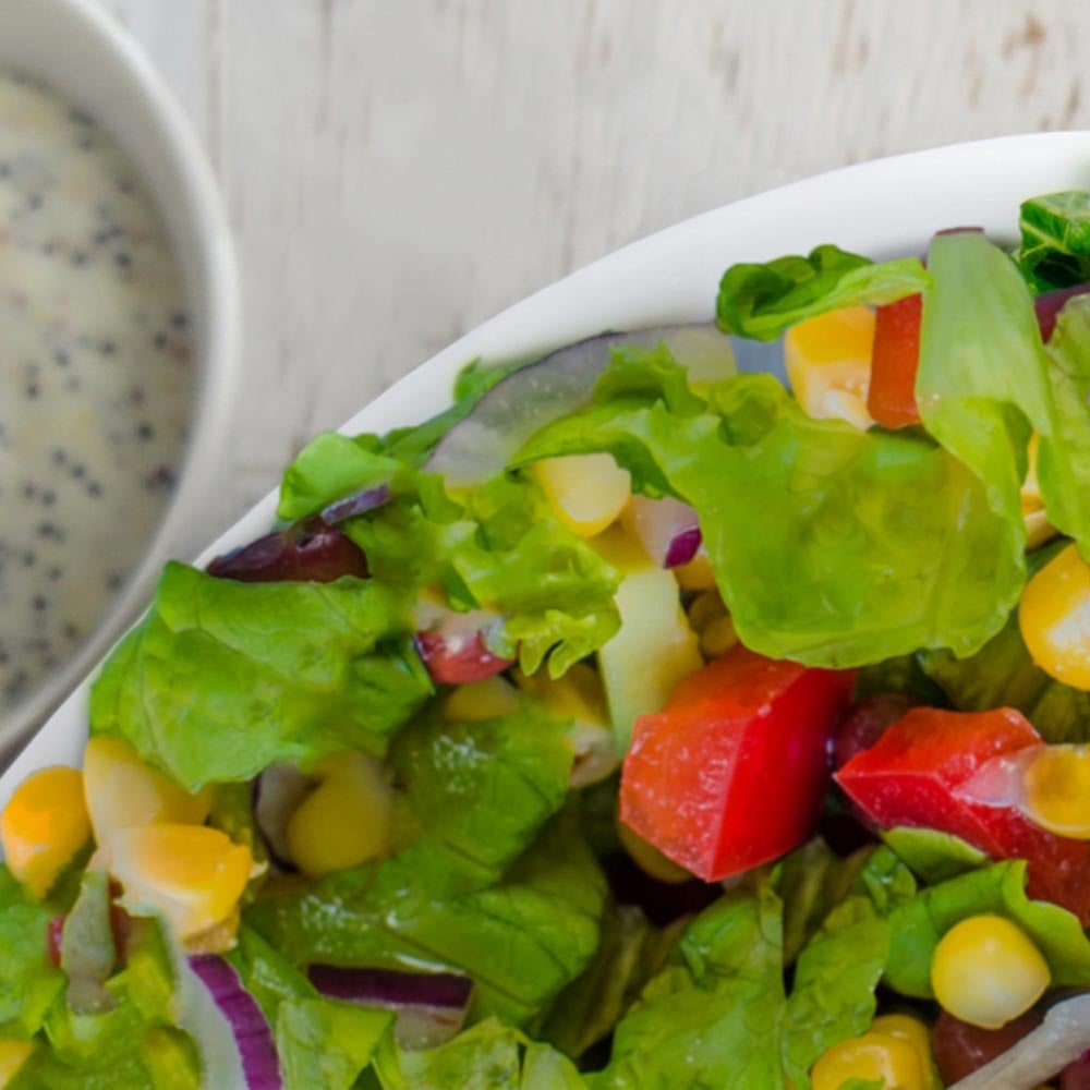 Chopped Salad with Buttermilk Poppy Seed Dressing