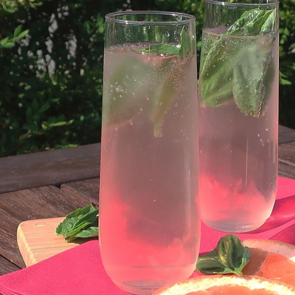 Ginger Basil Grapefruit Mimosa Mocktail