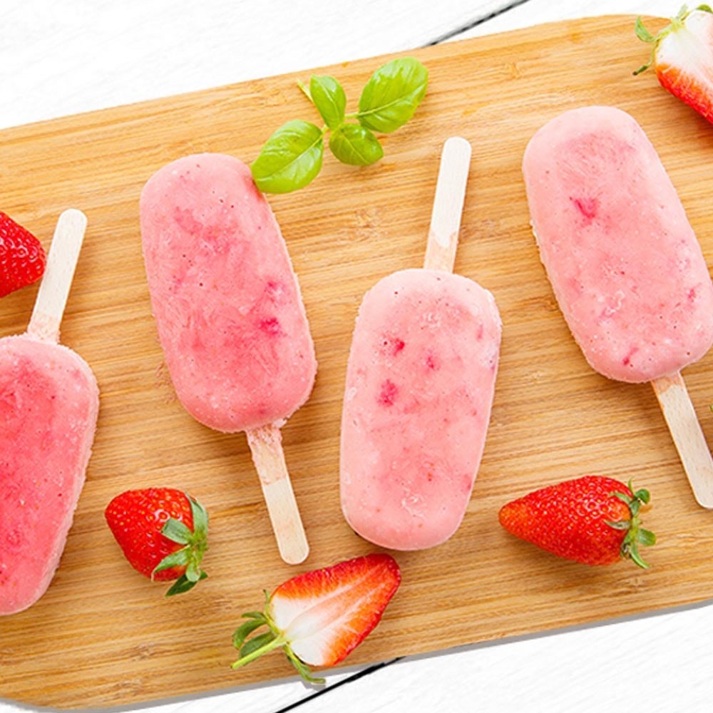 Strawberries and Cream Ice Pops