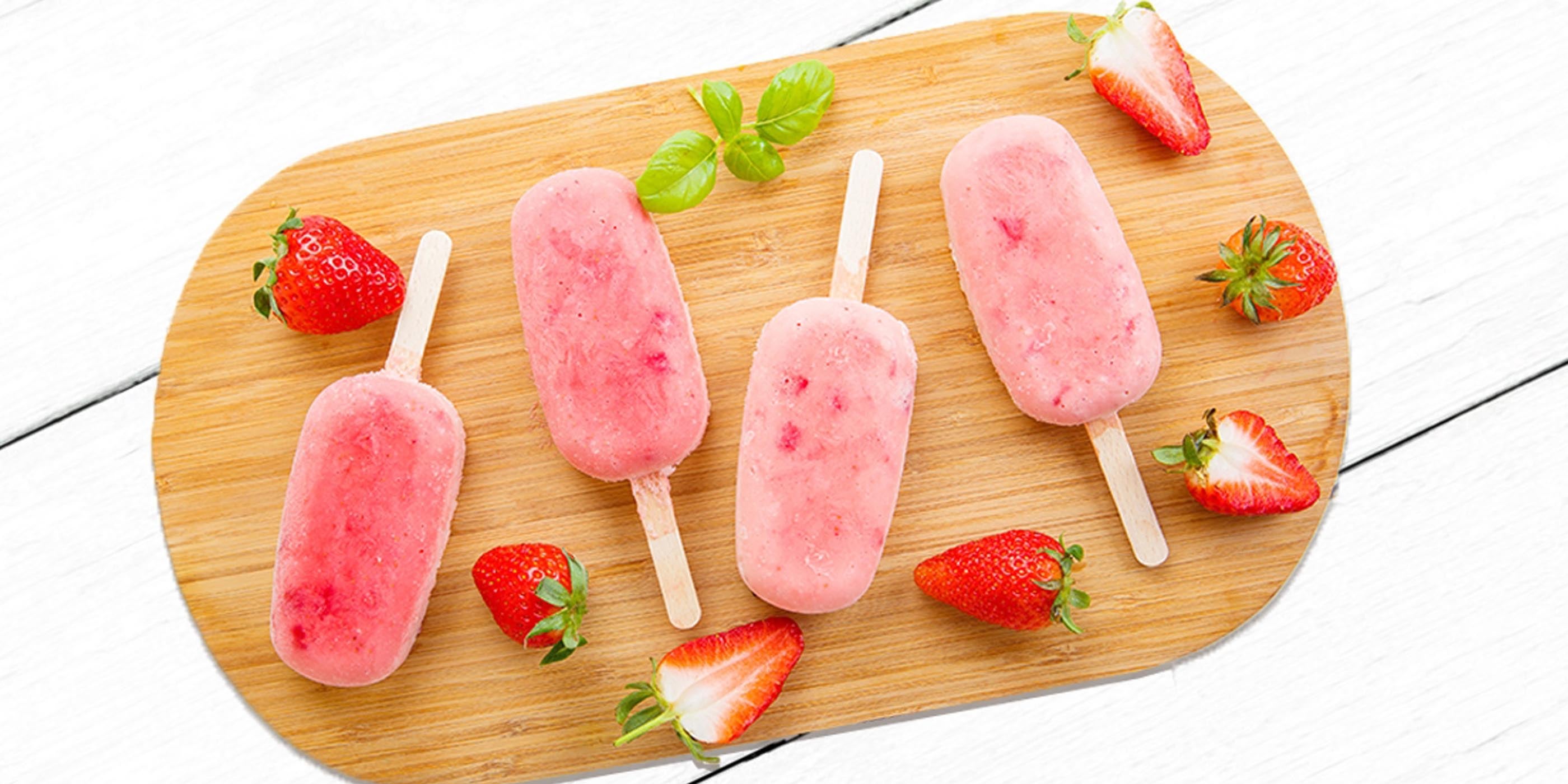 Strawberries and Cream Ice Pops