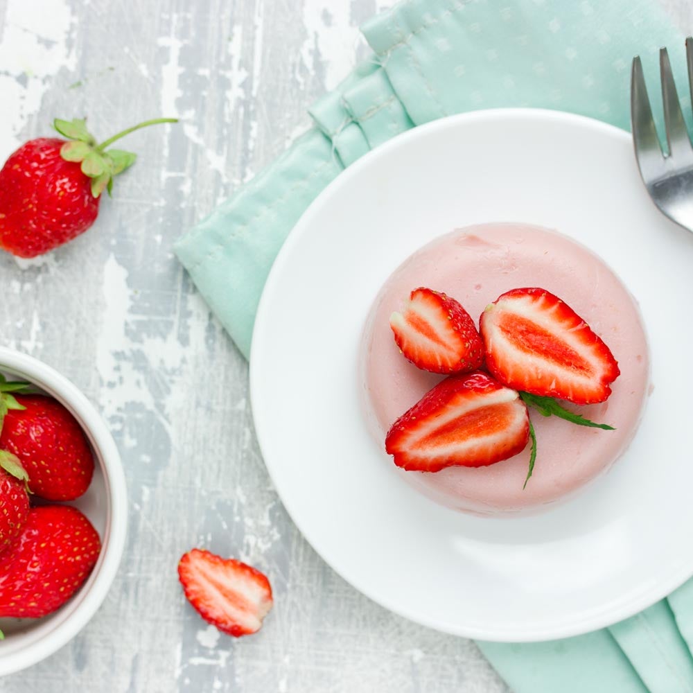 Strawberry Panna Cottas