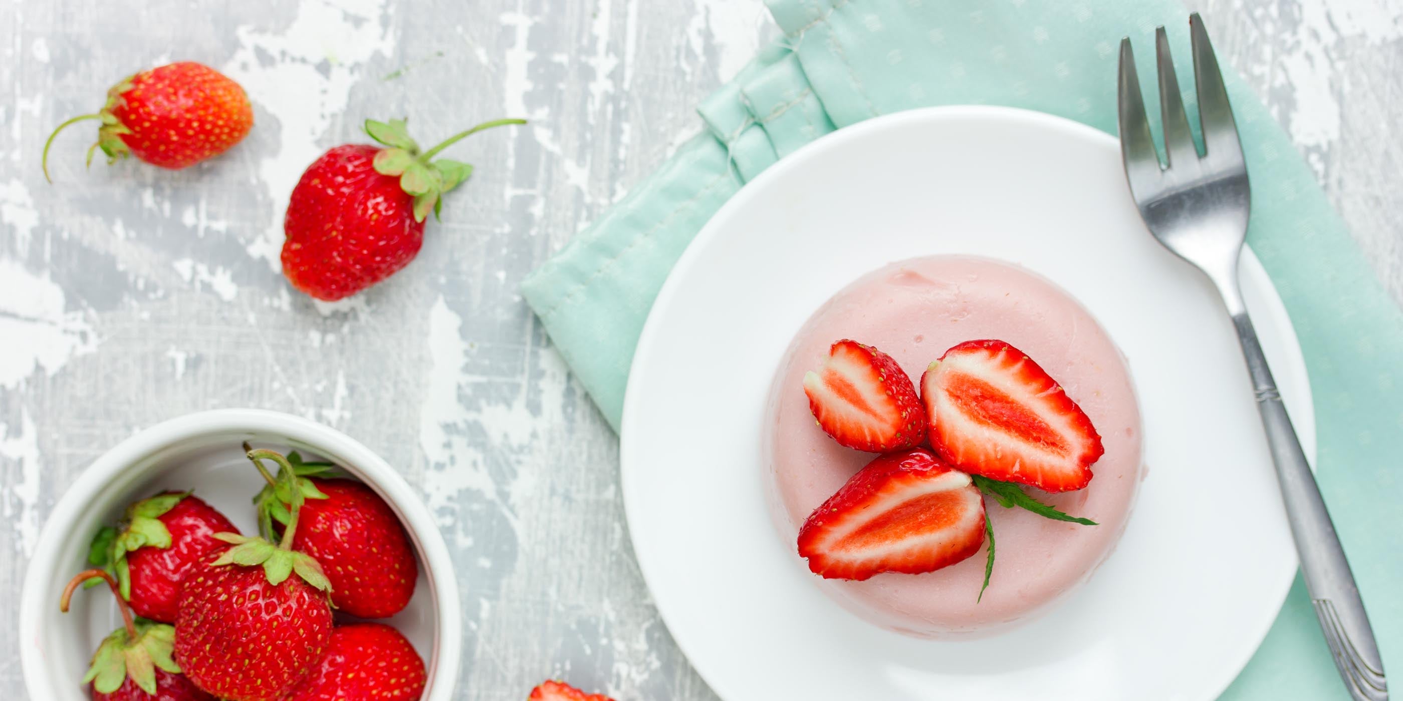 Strawberry Panna Cottas