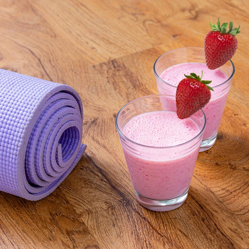 Smoothie protéiné à la fraise