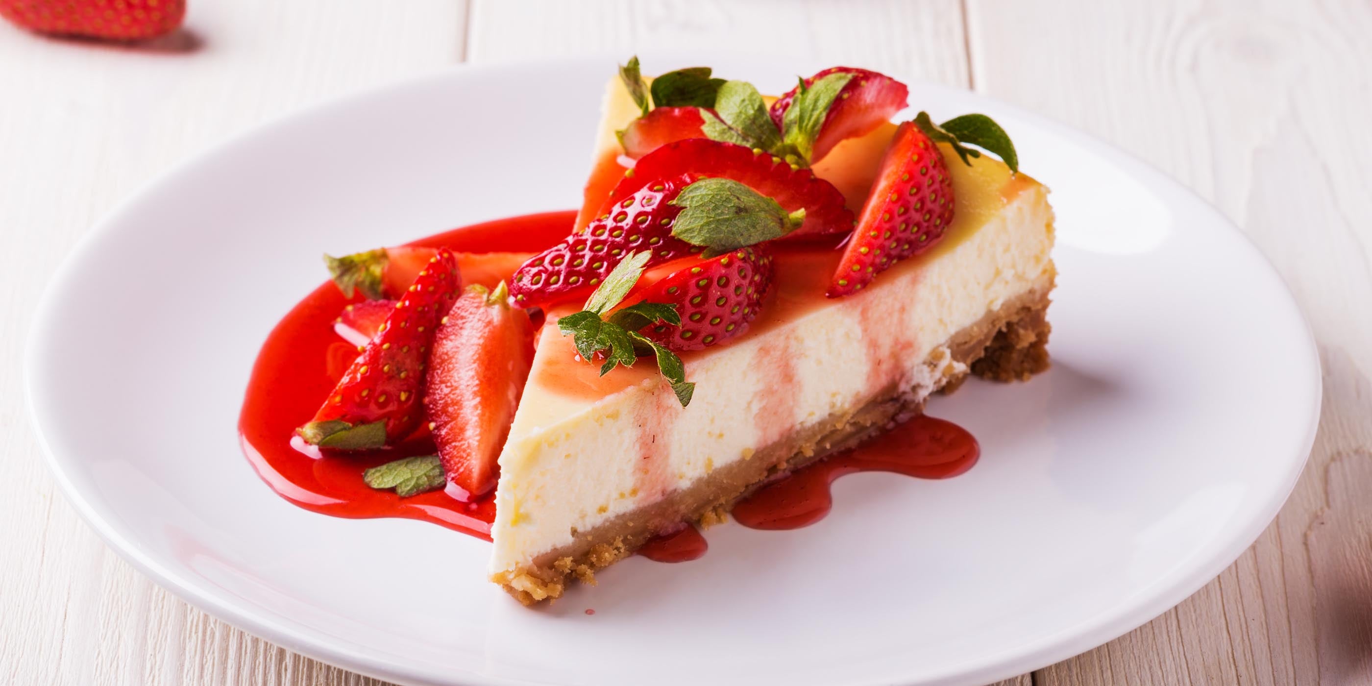 Cheesecake garni de fraises