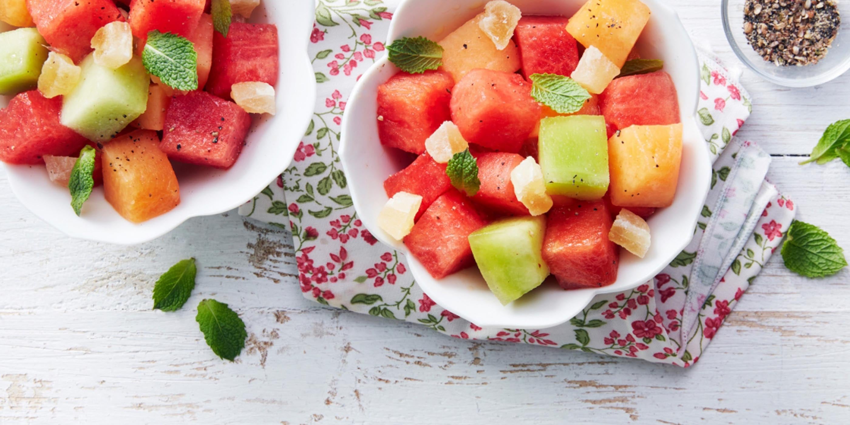 Summer Melon Salad with Orange Mint Dressing