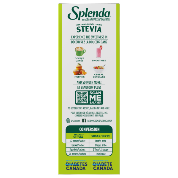 Splenda Stévia Sachets 200ct - Côté - Conversion du sucre