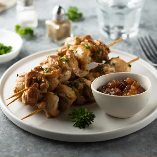 Poulet grillé avec chutney de pommes cerise