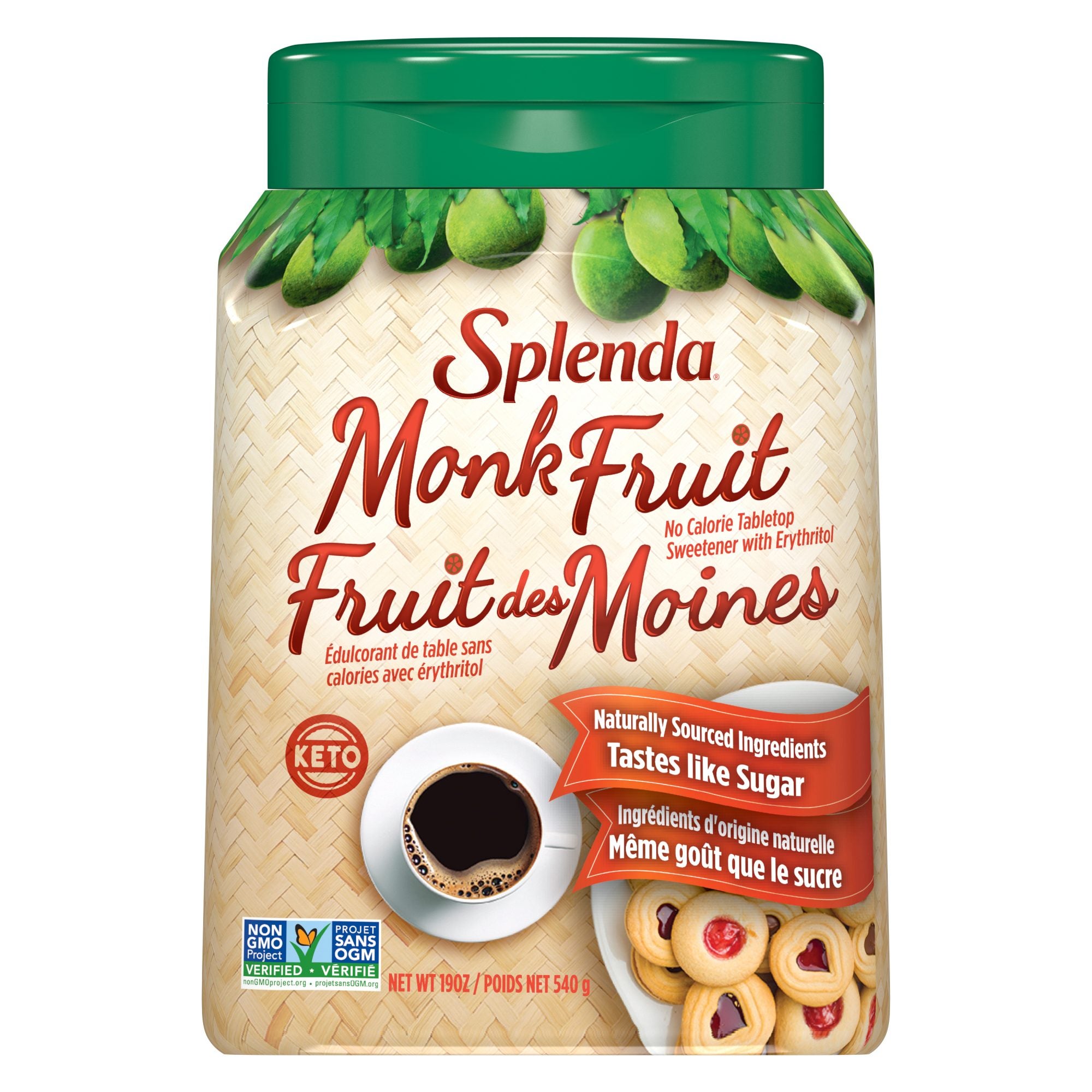 Édulcorant Splenda® Monk Fruit, pot de 19 oz