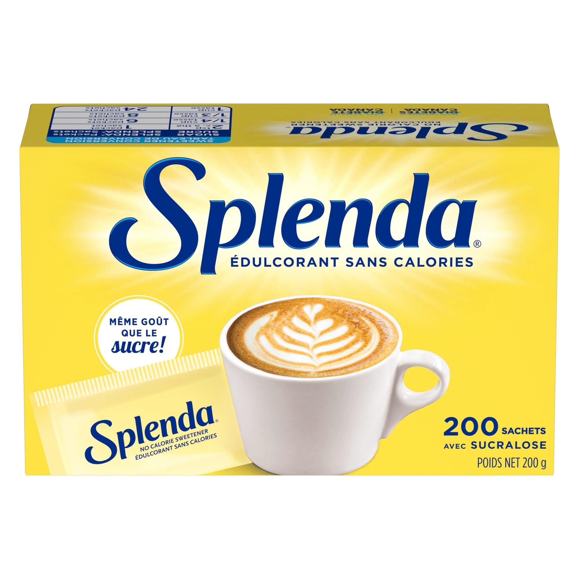 Splenda Stevia Édulcorant Jar  Fabriqué avec des ingrédients d'origine  naturelle. pas d'édulcorant calorique. Goûte le sucre