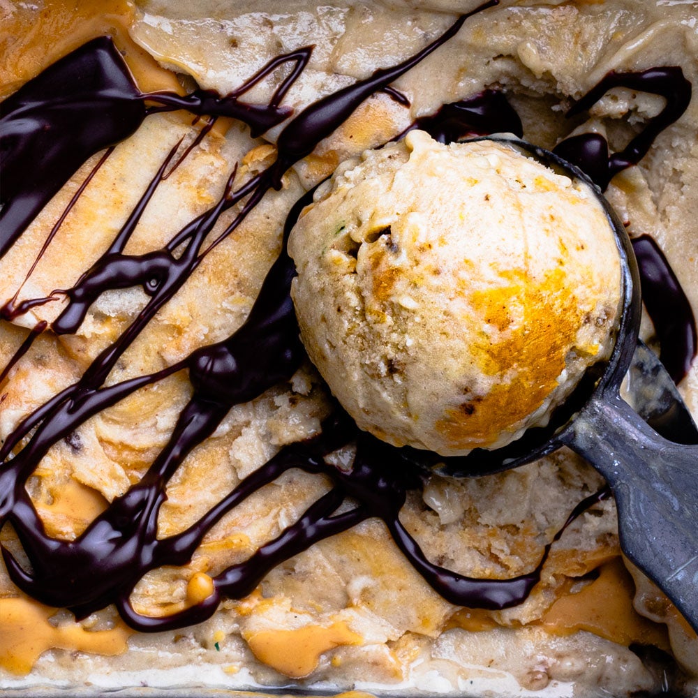 Peanut Butter Swirl Nice Cream with Chocolate Drizzle - Splenda®