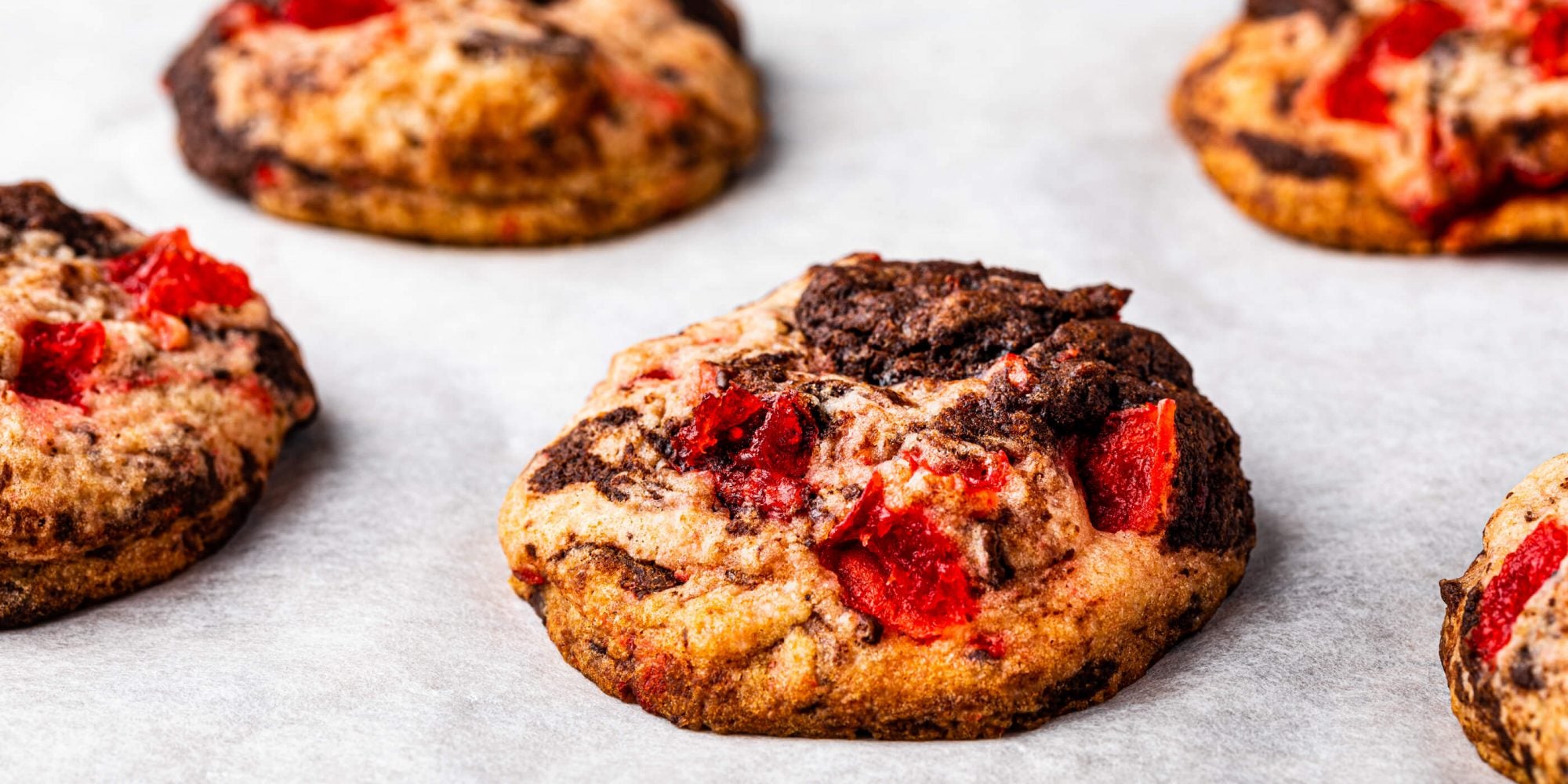 Chocolate Cherry Swirl Cookies