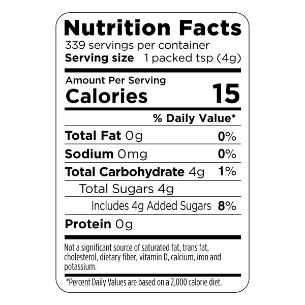Splenda® Brown Sugar Blend 6/1 lb Bags Nutrition