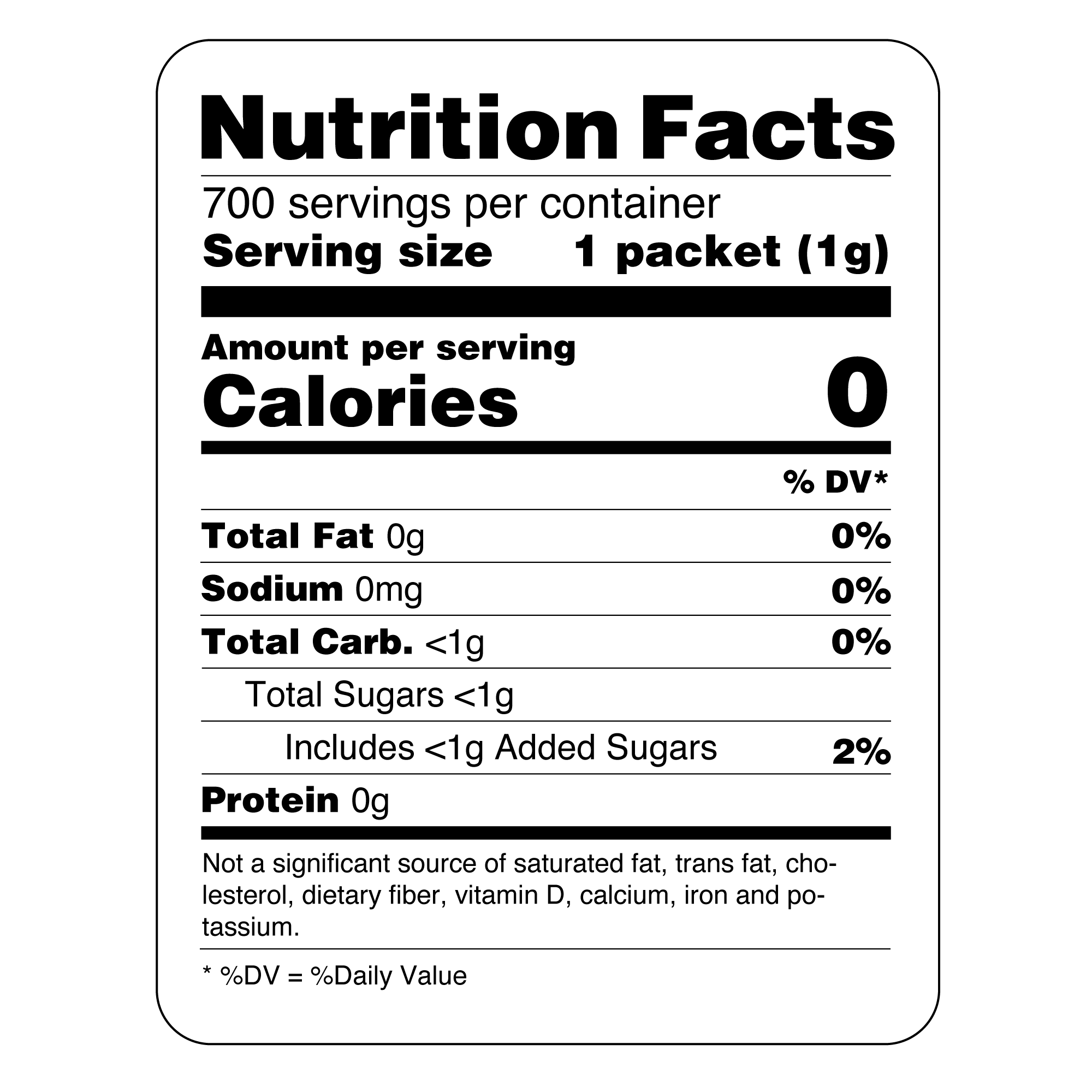Splenda® Sweetener Packets - 2/700ct. Boxes Nutrition