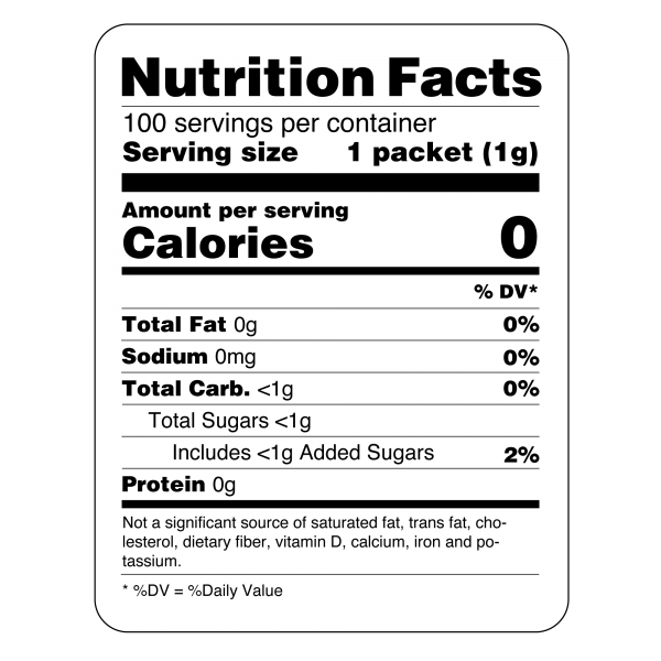 Splenda® Sweetener Packets - 12/100ct. Boxes Nutrition