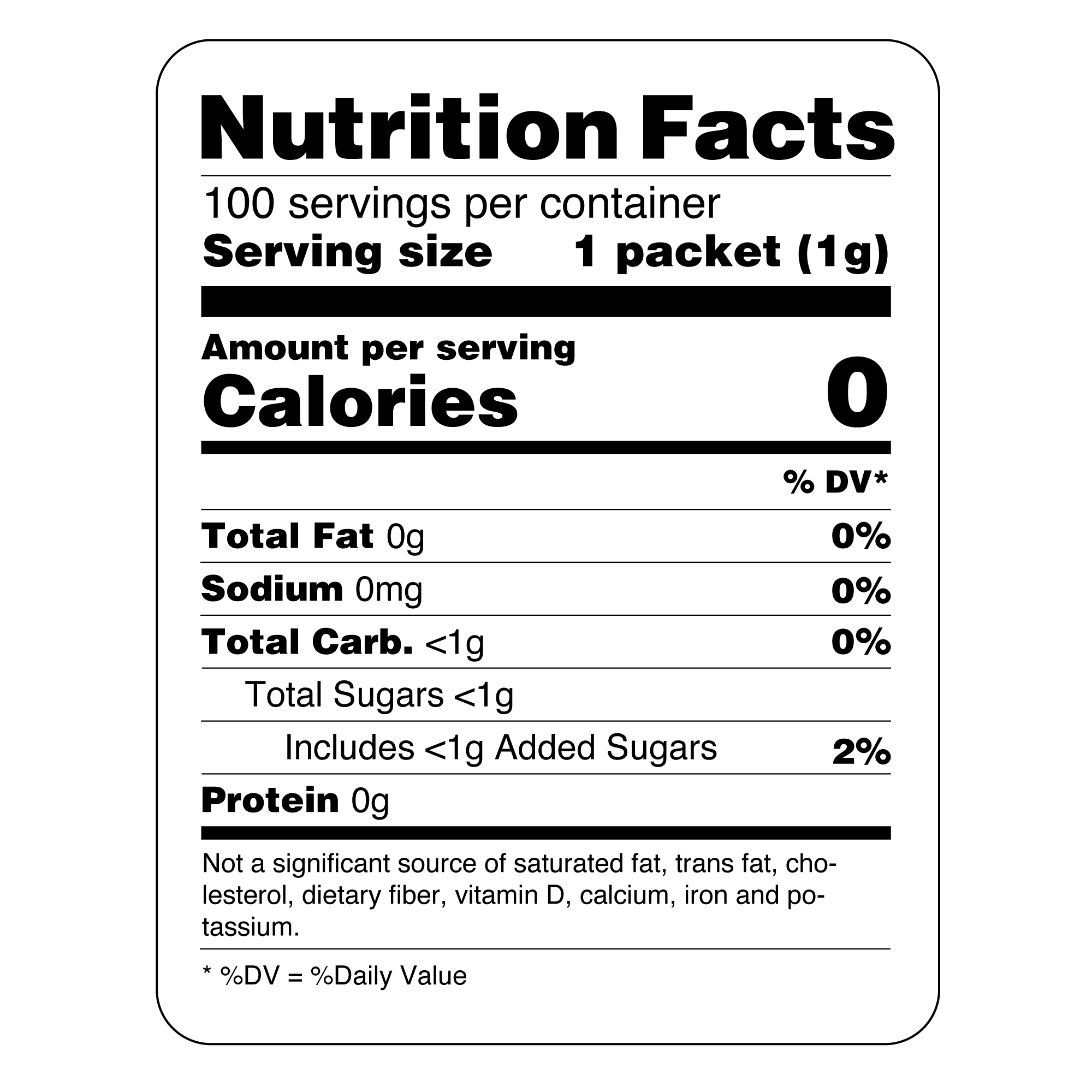 Splenda® Sweetener Packets - 12/100ct. Boxes Nutrition