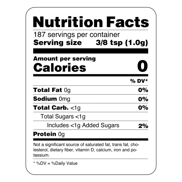 Splenda® Granulated Sweetener for High Volume Beverages 12/6.6oz Bags Nutrition
