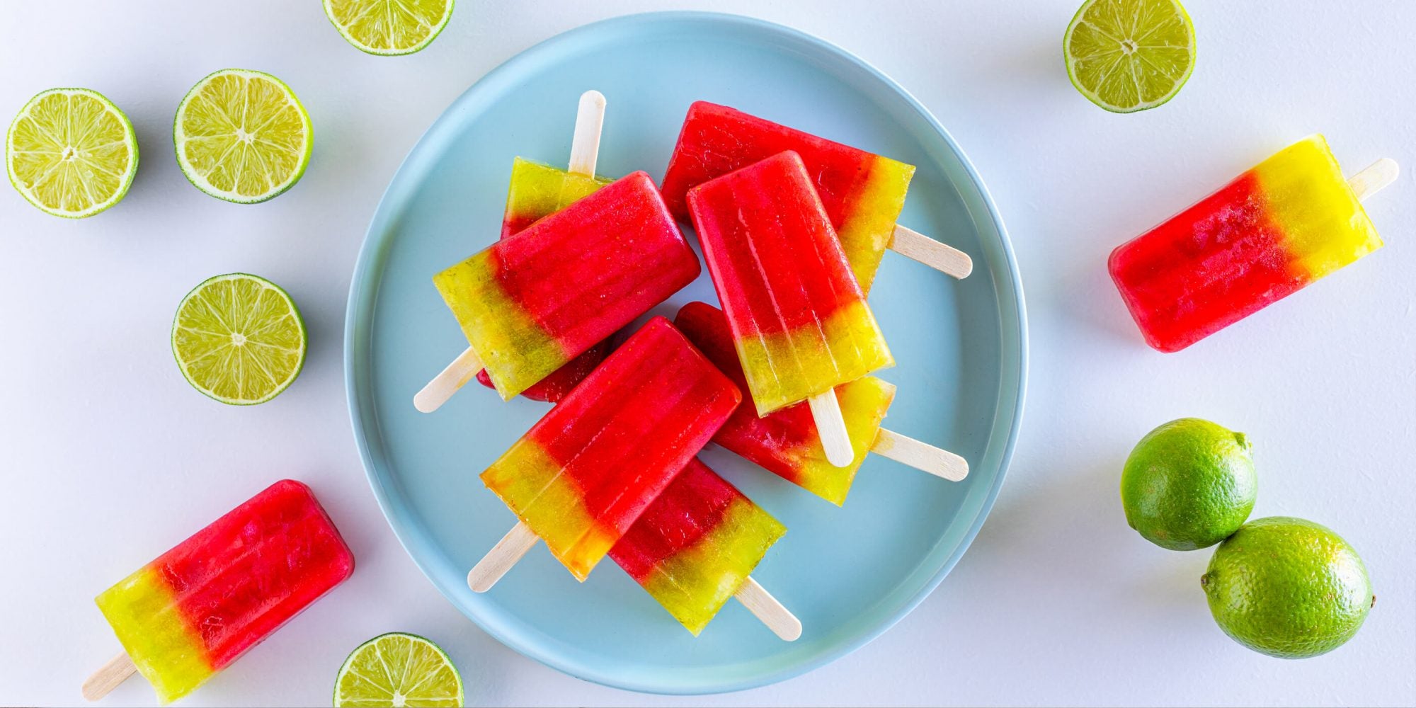 Fraise Limeade Pops