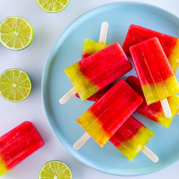 Fraise Limeade Pops