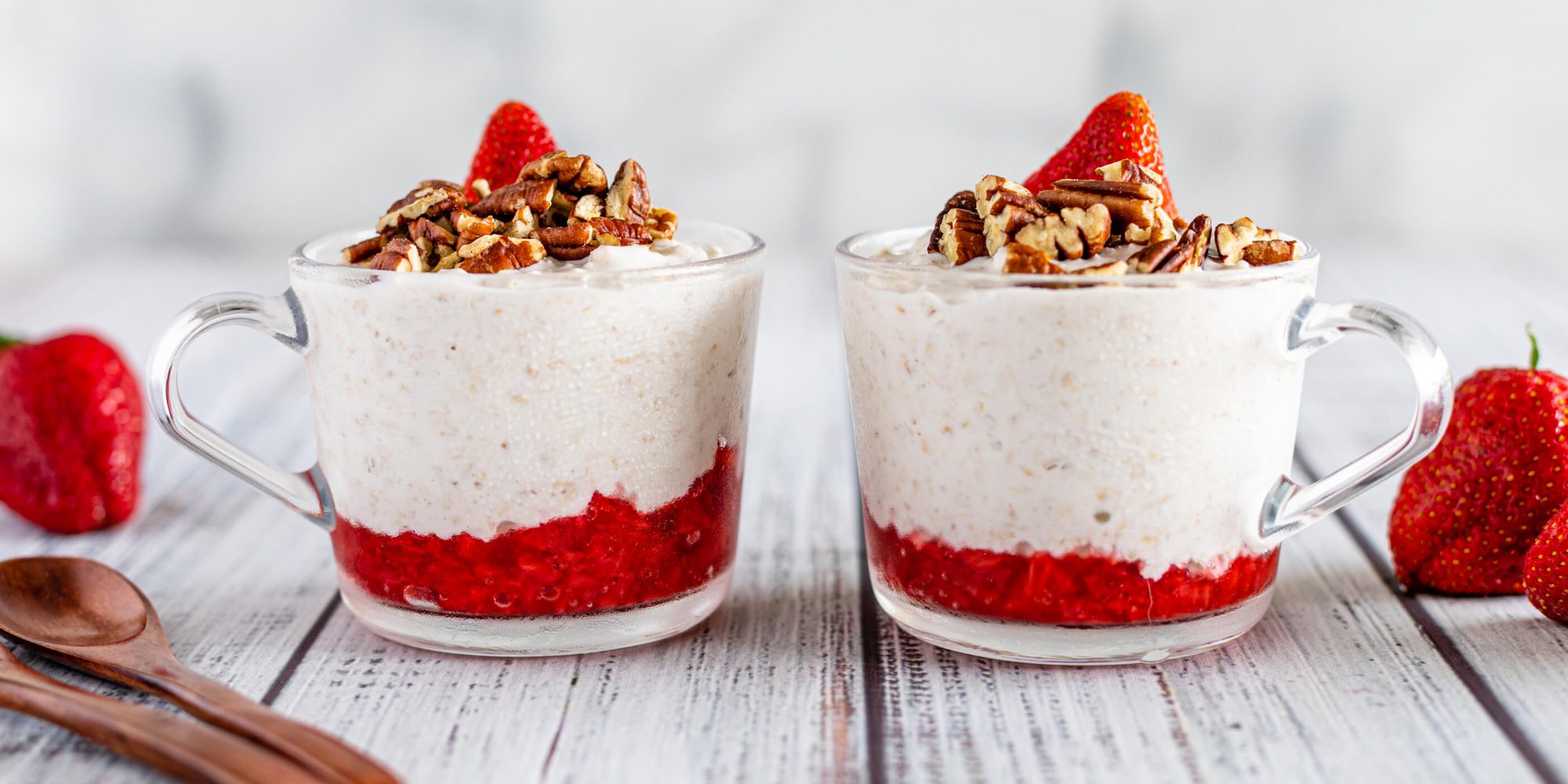 Gruau sans cuisson inspiré d'un shortcake au fraises