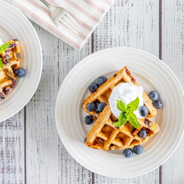 Whole Wheat Blueberry Waffles