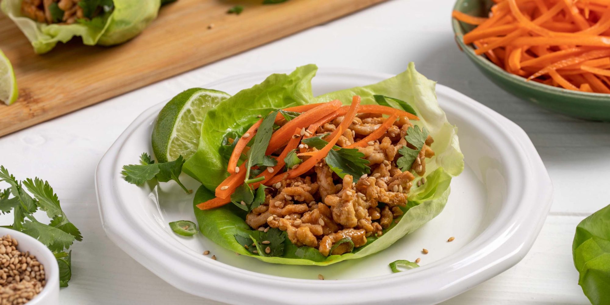 Sticky Chicken Lettuce Wraps