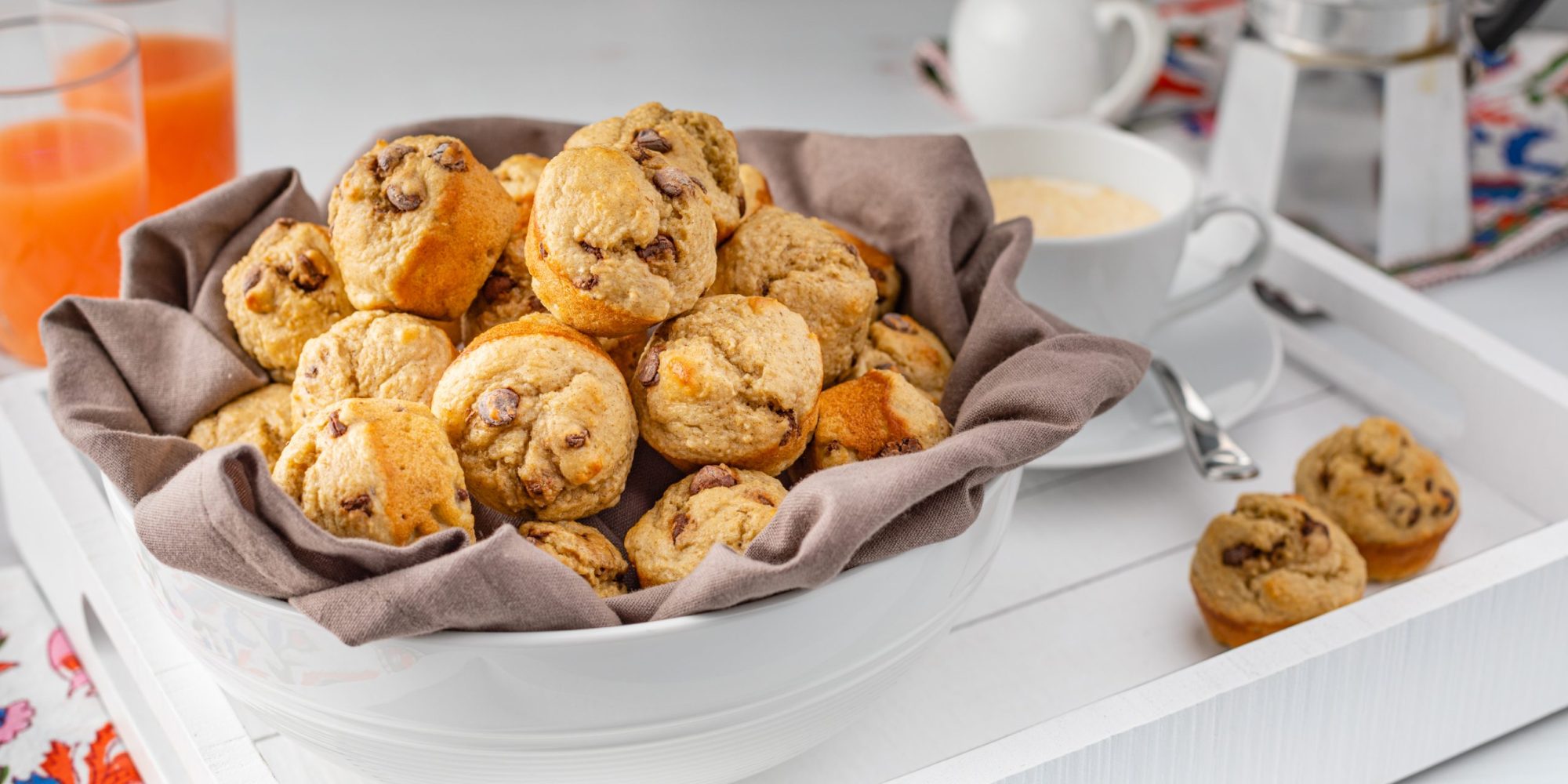 Mini muffins sans gluten aux pépites de chocolat et à la banane