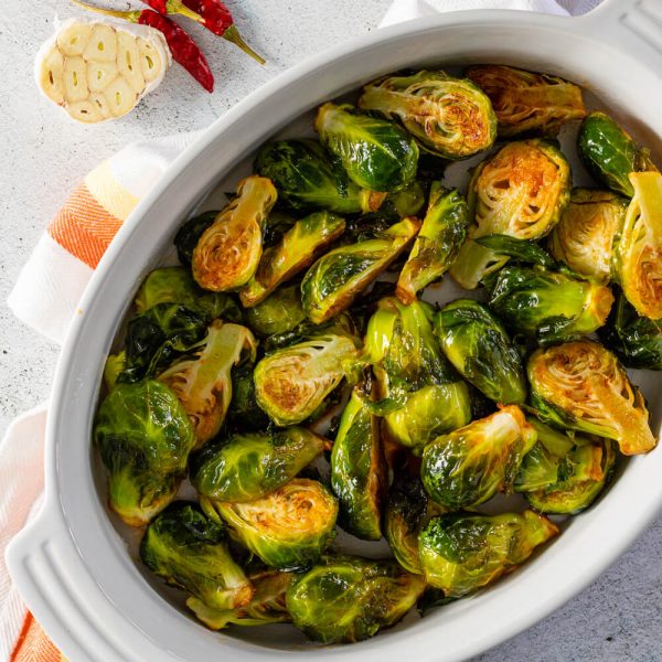 Sweet Sriracha Roasted Brussels Sprouts