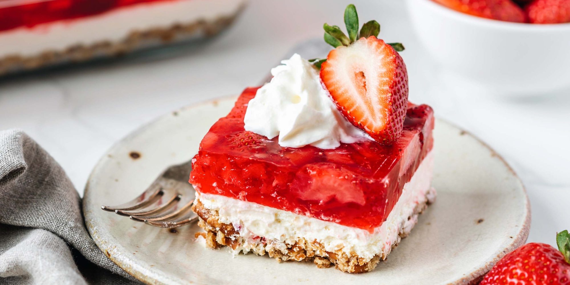 Salade de bretzels aux fraises