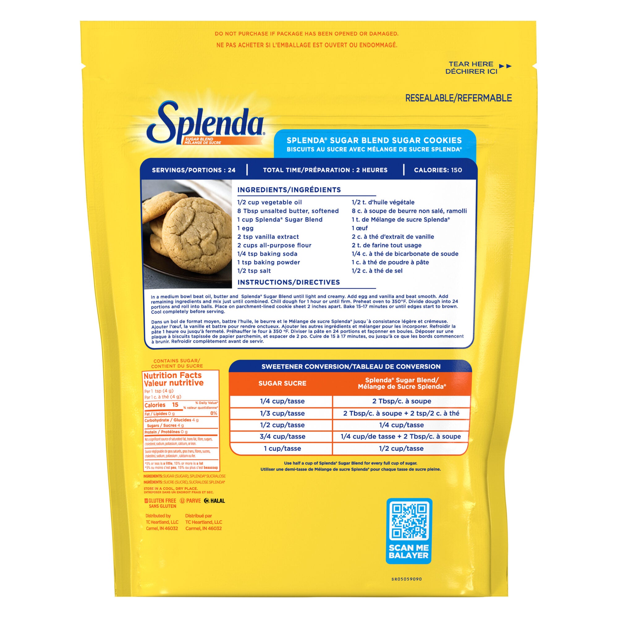 Sac de mélange de sucre Splenda - Précédent