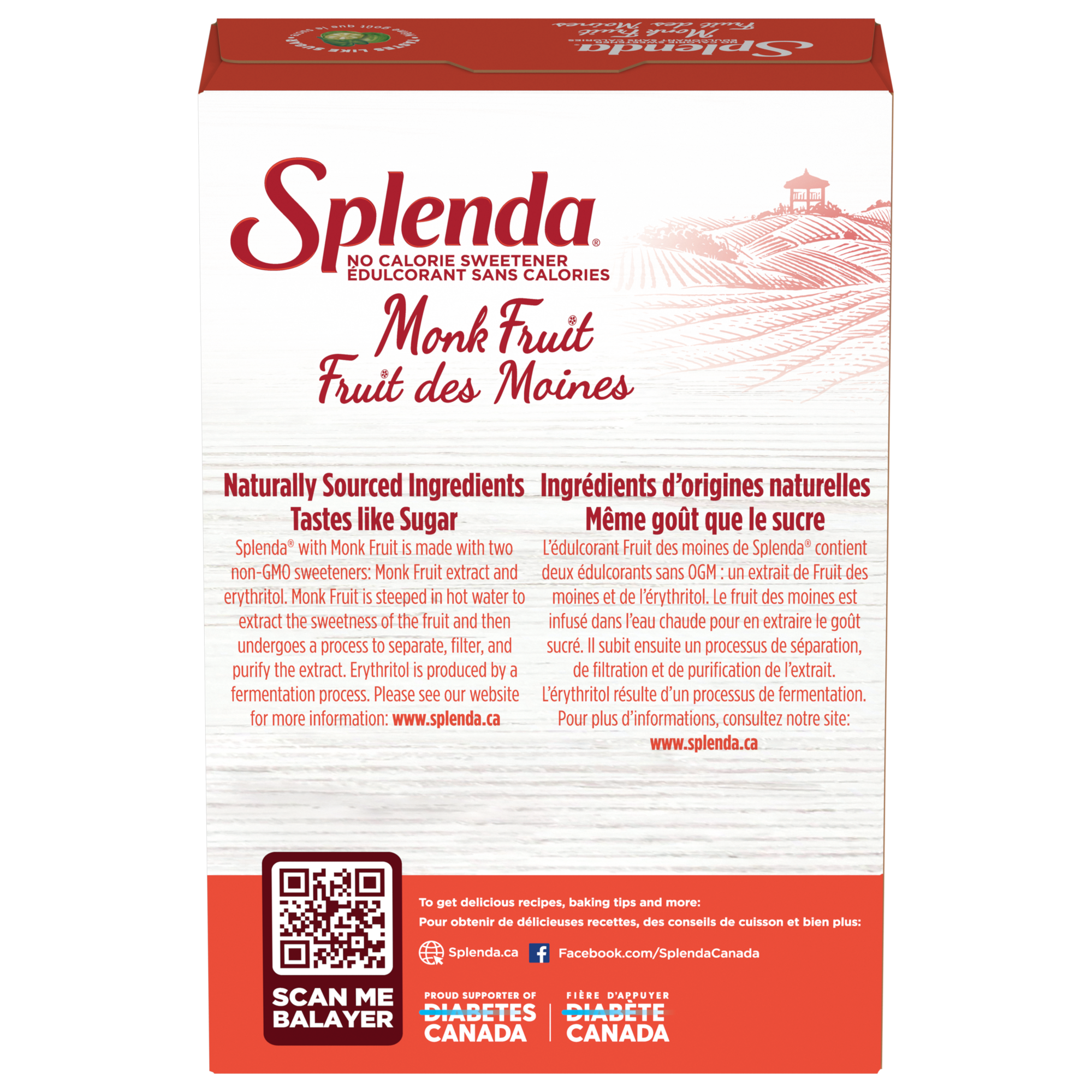 Splenda Monk Fruit Packets - Back